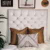 Velvet White Diamond Tufted Twin/Twin XL Headboard - Image 5