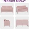 TYBOATLE Sofa Couch, Fabric Modern Small Loveseat for Living Room, 51" W Little Upholstered 2-Seater Mini Love Seats w/Iron Legs for Compact Small Space, Apartment, Bedroom, Dorm, Office (Pink) - Image 9