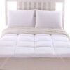 Box Stitch 233-Thread-Count, 100-Percent Cotton 2-Inch Thick Twin XL Mattress Pad/Topper with Down Alternative Fill, White - Image 2