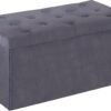 SUPER DEAL Velvet Storage Ottoman Bench Foldable Storage Chest Footrest Toy Box for Entryway, Living Room, Bedroom, 550 lb Load Capacity, 31.4x15.7x15.7 inches Dark Grey - Image 2