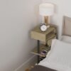 yamagahome End Table with Charging Station, 4-Tier Nightstand with Charger Station, Narrow Side Tables Living Room, Bedroom for Small Spaces, Small Bedside Table with USB Ports and Outlets, Beige - Image 3