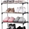 Stackable Small Shoe Rack, Entryway, Hallway and Closet Space Saving Storage and Organization (10-Tier, Black) - Image 2