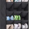 AOODA 24 Pairs Over the Door Shoe Organizer for Closet, Deep Pockets Large Hanging Shoe Rack for Door, 8-Tier Shoe Holder Hanger Shoe Storage Organizer, Black - Image 2