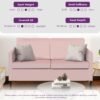 TYBOATLE Sofa Couch, Fabric Modern Small Loveseat for Living Room, 51" W Little Upholstered 2-Seater Mini Love Seats w/Iron Legs for Compact Small Space, Apartment, Bedroom, Dorm, Office (Pink) - Image 8