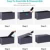 SUPER DEAL Velvet Storage Ottoman Bench Foldable Storage Chest Footrest Toy Box for Entryway, Living Room, Bedroom, 550 lb Load Capacity, 31.4x15.7x15.7 inches Dark Grey - Image 7