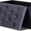 SUPER DEAL Velvet Storage Ottoman Bench Foldable Storage Chest Footrest Toy Box for Entryway, Living Room, Bedroom, 550 lb Load Capacity, 31.4x15.7x15.7 inches Dark Grey - Image 8