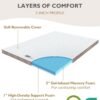 BedStory 3 Inch Mattress Topper Twin - Gel Infused Memory Foam Mattress Topper - Bed Toppers Twin Size with Removable & Washable Cover, CertiPUR-US Certified - Image 7