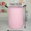 19.7" Round Canvas Large Clothes Basket Laundry Hamper with Handles,Waterproof Cotton Storage Organizer Perfect for Kids Boys Girls Toys Room, Bedroom, Nursery,Gift Basket(Pink geometry) - Image 8