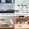 YEAKE Adjustable Flexible Gooseneck Makeup Mirror,360°Rotation Folding Portable Desk Vanity Mirror with Stand Shower Shaving Cosmetic Mirror Round Large - Image 5