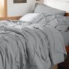 Bedsure Twin XL Comforter Set - Extra Long 5 Pieces Dorm Bedding Sets, Pinch Pleat Grey Bed in a Bag with Comforter, Sheets, Pillowcase & Sham - Image 7