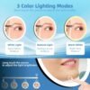 10X Magnifying Mirror with Light, 10x Magnifying Mirror with 3 Suction Cups, 3 Color Dimmable Lighted Makeup Magnifying Mirror, 6'' Travel Magnifying Mirror, 10x Magnification with Tweezers & Scissors - Image 3