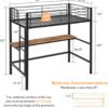 VECELO Metal Loft Bed Twin Size with Desk, Heavy Duty Bedframe with Removable Ladder and Safety Guardrail, Space-Saving, Noise Free, No Box Spring Needed, Black - Image 3