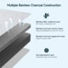 3 Inch Memory Foam Mattress Topper Queen, Multiple Bamboo Design, Bamboo Fabric Cover & Dual Bamboo Charcoal Foam, Bed Topper in a Box, Medium Firm, CertiPUR-US Certified - Image 3