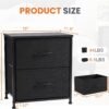 Sweetcrispy End Table with 2 Drawers for Bedroom, Small Bedside Nightstand, Storage Organizer Furniture, Fabric Cabinet Wood Top, Lightweight, Mini Dresser for Clothes, Closet, Dorm, 20" Height - Image 4
