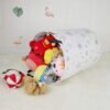 19.7" Round Canvas Large Clothes Basket Laundry Hamper with Handles,Waterproof Cotton Storage Organizer Perfect for Kids Boys Girls Toys Room, Bedroom, Nursery,Home,Gift Basket(Grey Star) - Image 5