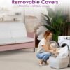 TYBOATLE Sofa Couch, Fabric Modern Small Loveseat for Living Room, 51" W Little Upholstered 2-Seater Mini Love Seats w/Iron Legs for Compact Small Space, Apartment, Bedroom, Dorm, Office (Pink) - Image 6