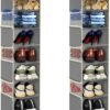 2 Pack Large-Sized Hanging Shoe Organizer 8-Shelf, Hanging Closet Organizer with 8 Side Pockets, Wider Hanging Shelves for Storage Shoes Clothes 9" W × 11.8" D× 48" H, Grey. - Image 2