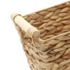 Woven Water Hyacinth Storage Basket Wastebasket Straw Storage Basket Decorative Storage Basket with Wood Handles for Kitchen, Home, Office, Craft, Laundry, Utility Room - Image 6