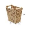 Woven Water Hyacinth Storage Basket Wastebasket Straw Storage Basket Decorative Storage Basket with Wood Handles for Kitchen, Home, Office, Craft, Laundry, Utility Room - Image 4