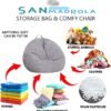 Stuffed Animal Storage Bean Bag Chair Cover (No Filler) for Kids and Adults.Soft Premium Corduroy Stuffable Beanbag for Organizing Children Plush Toys or Memory Foam Extra Large 300L (Grey) - Image 6