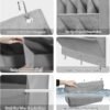 2 Pack Over the Door Shoe Organizer, Hanging Shoe Organizer with 32 Large Deep Pockets, Sturdy Oxford 600D Fabric Door Shoes hanger rack for closet,Dorm, Narrow Door, Gray - Image 6
