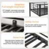 VECELO Loft Bed Twin Size with Desk, Metal Bedframe with Removable Ladder and Safety Guardrail, No Box Spring Needed, Space Saving, Noise Free, Black - Image 5