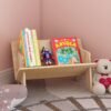 Wooden Tabletop Bookshelf Titled Desktop Bookshelf Cookbook Shelf,Small Bookcases for Magazine Books CDs,Book Rack Desk Book Organizer in Living Room/Office/Bedroom (Burlywood) - Image 3