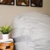 Big Joe Fuf Large Foam Filled Bean Bag Chair with Removable Cover, Gray Plush, Soft Polyester, 4 feet Big - Image 10