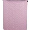 19.7" Round Canvas Large Clothes Basket Laundry Hamper with Handles,Waterproof Cotton Storage Organizer Perfect for Kids Boys Girls Toys Room, Bedroom, Nursery,Gift Basket(Pink geometry) - Image 2