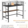 VECELO Loft Bed Twin Size with Desk, Metal Bedframe with Removable Ladder and Safety Guardrail, No Box Spring Needed, Space Saving, Noise Free, Black - Image 3