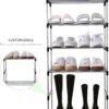 Stackable Small Shoe Rack, Entryway, Hallway and Closet Space Saving Storage and Organization (10-Tier, Black) - Image 5