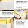 AOGLLATI Dresser for Bedroom with Column Design, White Dresser with Cladding Process Design, 6 Drawer Short Modern Wide Bedroom LED Dresser for Bedroom - Image 5