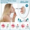 20X Magnifying Mirror with Light, Rechargeable 3 Colors Dimming Lighted Magnifying Mirror with 3 Suction Cups and 360° Stand, 6" Large Travel Tabletop Magnified Makeup Mirror with Tweezers & Scissors - Image 8