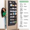 AOODA 24 Pairs Over the Door Shoe Organizer for Closet, Deep Pockets Large Hanging Shoe Rack for Door, 8-Tier Shoe Holder Hanger Shoe Storage Organizer, Black - Image 8