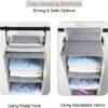 2 Pack Large-Sized Hanging Shoe Organizer 8-Shelf, Hanging Closet Organizer with 8 Side Pockets, Wider Hanging Shelves for Storage Shoes Clothes 9" W × 11.8" D× 48" H, Grey. - Image 5