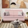 TYBOATLE Sofa Couch, Fabric Modern Small Loveseat for Living Room, 51" W Little Upholstered 2-Seater Mini Love Seats w/Iron Legs for Compact Small Space, Apartment, Bedroom, Dorm, Office (Pink) - Image 2