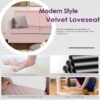 TYBOATLE Sofa Couch, Fabric Modern Small Loveseat for Living Room, 51" W Little Upholstered 2-Seater Mini Love Seats w/Iron Legs for Compact Small Space, Apartment, Bedroom, Dorm, Office (Pink) - Image 7