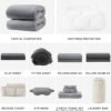 Bedsure Extra Long Twin XL Comforter Set - 14 Pieces Freshman Dorm Laundry Supplies, Grey Bed in a Bag with Comforter Sets, Towel Sets, Mattress Protector, Bedside Caddy, Laundry Bag and Eye Mask - Image 4