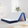4 inch Folding Mattress, Tri Folding Memory Foam Mattress Topper, Twin Size - 38""x 75""x 4"", White - Image 2