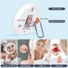 20X Magnifying Mirror with Light, Rechargeable 3 Colors Dimming Lighted Magnifying Mirror with 3 Suction Cups and 360° Stand, 6" Large Travel Tabletop Magnified Makeup Mirror with Tweezers & Scissors - Image 5