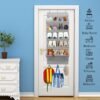 2 Pack Over the Door Shoe Organizer, Hanging Shoe Organizer with 32 Large Deep Pockets, Sturdy Oxford 600D Fabric Door Shoes hanger rack for closet,Dorm, Narrow Door, Gray - Image 7