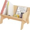 Wooden Tabletop Bookshelf Titled Desktop Bookshelf Cookbook Shelf,Small Bookcases for Magazine Books CDs,Book Rack Desk Book Organizer in Living Room/Office/Bedroom (Burlywood) - Image 2