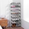 Stackable Small Shoe Rack, Entryway, Hallway and Closet Space Saving Storage and Organization (10-Tier, Black) - Image 8