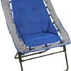 Zenithen Foldable Rectangular Air Mesh Indoor Outdoor Bungee Chair, Perfect for Dorm Rooms, Movie Nights, Bedrooms, Reading, Gaming, Journaling, Relaxing, Blue/Grey (Pack of 1) - Image 2