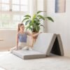 Tri-Fold Memory Foam Mattress, 4 inch Twin XL Folding Mattress with Collapsible and Washable Cover, Travel and Guest Mat, 80"×38"×4", Grey - Image 2