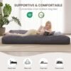 Bean Bag Chair Bed - Bean Bag Bed with Luxury 230GSM Suede Washable Cover, Giant Bean Bag Chairs for Adults 40D Memory Foam, Convertible Beanbag from Chair to Floor Mattress Sofa Bed, (Full, Charcoal) - Image 4
