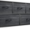 YITAHOME Dresser with 5 Drawers - Fabric Storage Tower, Organizer Unit for Bedroom, Living Room, Closets - Sturdy Steel Frame, Wooden Top (Cool Black Wood Grain) - Image 2