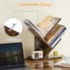 Tajsoon Tree Bookshelf 3 Tier Book Storage Organizer Shelves, Desktop Bookshelf Floor Standing Bookcase Display for CDs/Magazine/Books, Small Bookshelf for Bedroom, Living Room Office, Rustic Brown - Image 8