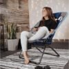 Zenithen Foldable Rectangular Air Mesh Indoor Outdoor Bungee Chair, Perfect for Dorm Rooms, Movie Nights, Bedrooms, Reading, Gaming, Journaling, Relaxing, Blue/Grey (Pack of 1) - Image 3