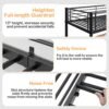 VECELO Metal Loft Bed Twin Size with Desk, Heavy Duty Bedframe with Removable Ladder and Safety Guardrail, Space-Saving, Noise Free, No Box Spring Needed, Black - Image 5